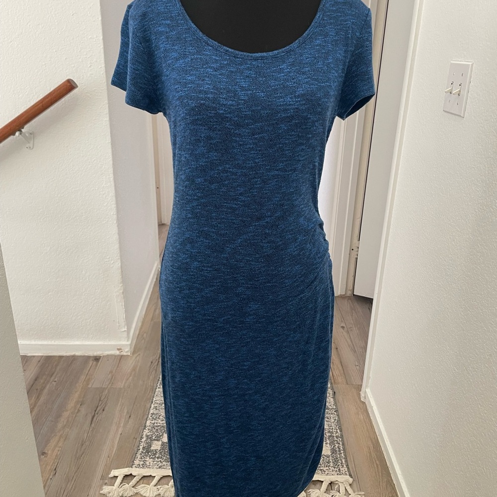 Mossimo Supply Co Blue Flutter Sleeve Sheath Dress